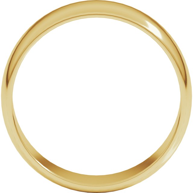 14k Yellow 7 Mm Half Round Light Band Size 8.5
