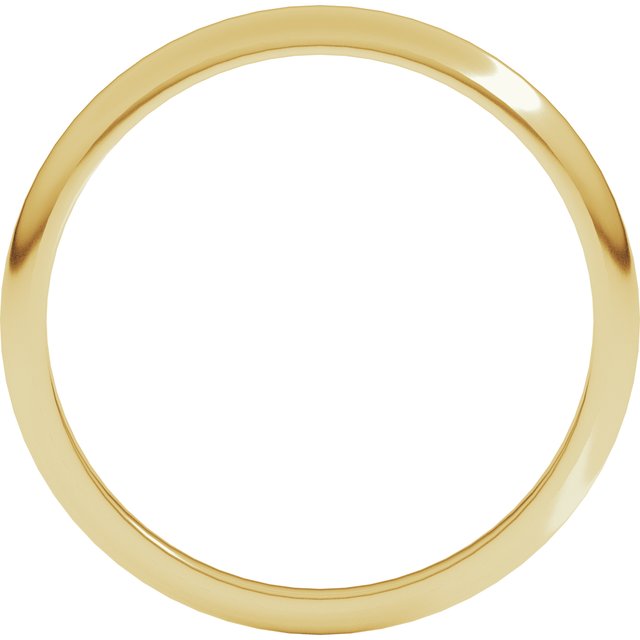 14k Yellow 3 Mm Tapered Half Round Band Size 4
