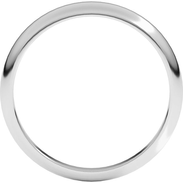 14k White 4 Mm Half Round Tapered Band Size 10