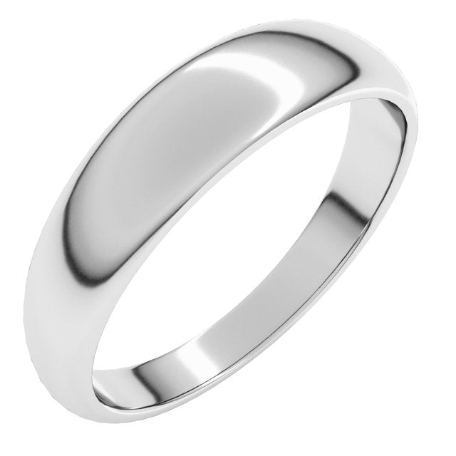 14k White 5 Mm Tapered Half Round Band Size 9