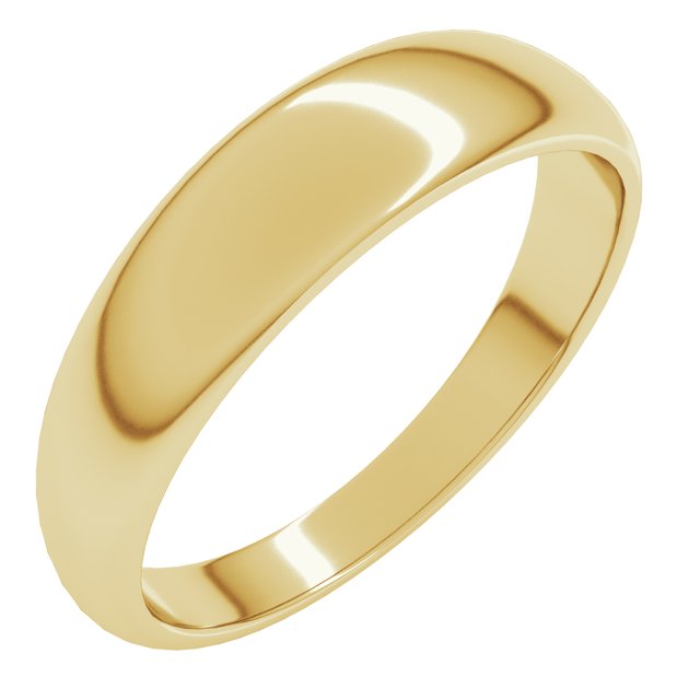 14k Yellow 5 Mm Tapered Half Round Band Size 8