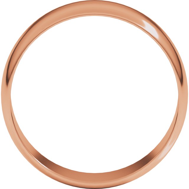 14K Rose 7 mm Half Round Ultra-Light Band Size 6.5