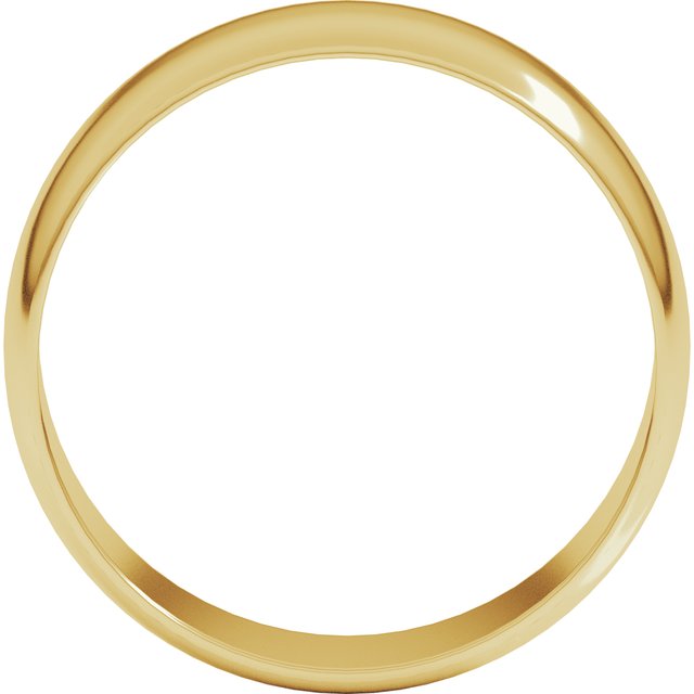 14k Yellow 7 Mm Ultra-lightweight Half Round Band Size 5