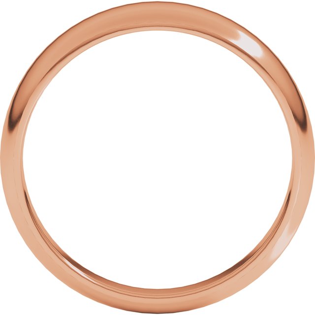 14k Rose 6 Mm Half Round Tapered Band Size 10