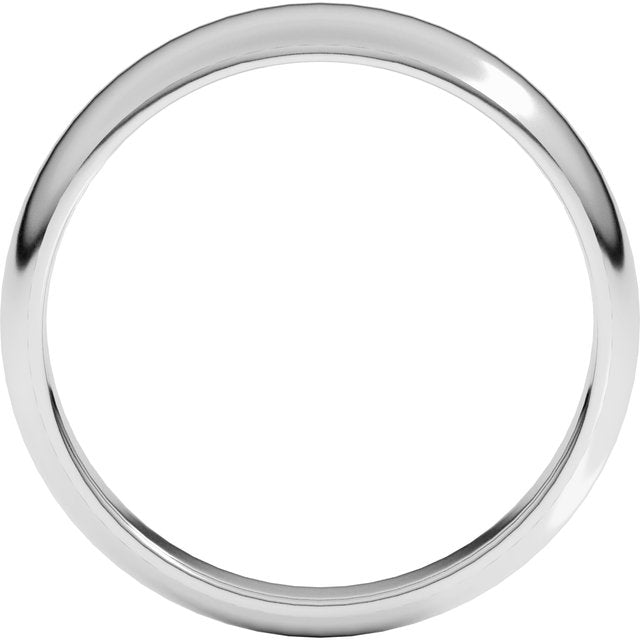 Sterling Silver 6 mm Half Round Tapered Band Size 11