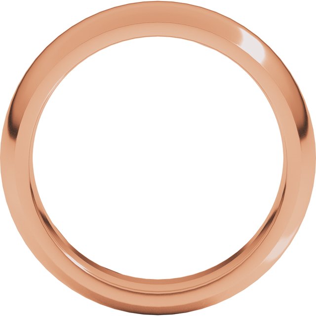 14k Rose 6 Mm Comfort-fit Half Round Band Size 4