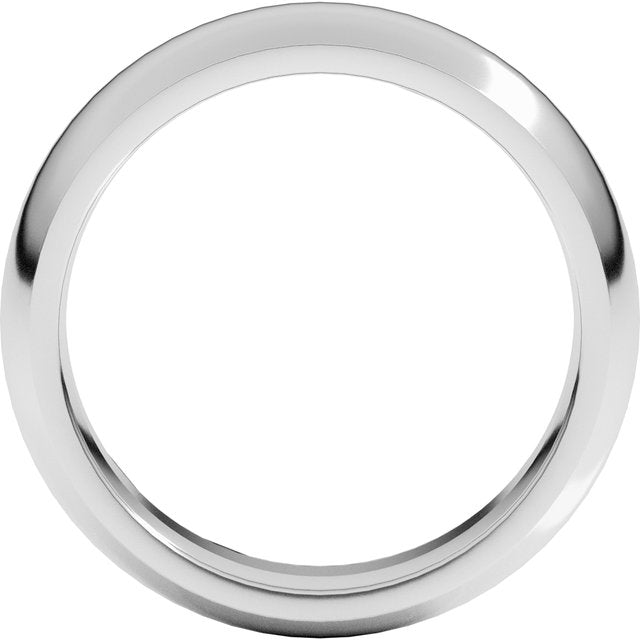 14k White 6 Mm Half Round Comfort Fit Band Size 6.5