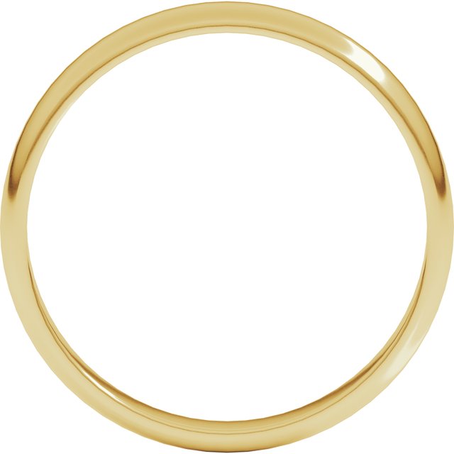 14K Yellow 3 mm Half Round Light Band Size 10
