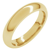 18K Yellow 4 mm Half Round Comfort Fit Band Size 7.5
