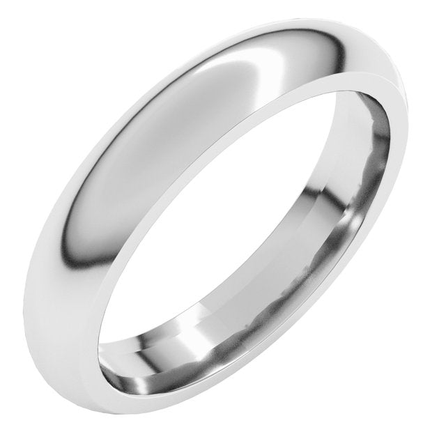 14k X1 White 4 Mm Comfort-fit Half Round Band Size 7