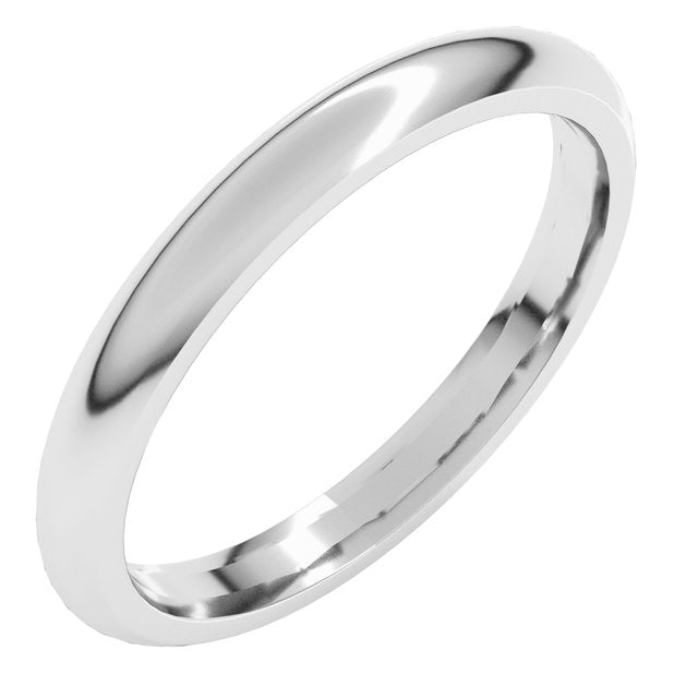 Sterling Silver 2.5 Mm Half Round Comfort Fit Band Size 7