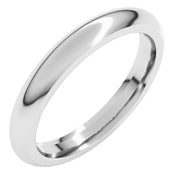 14K White 3 mm Half Round Comfort Fit Band Size 10.5