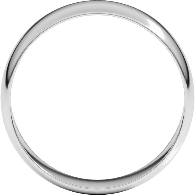 14k White 6 Mm Ultra-lightweight Half Round Band Size 8.5