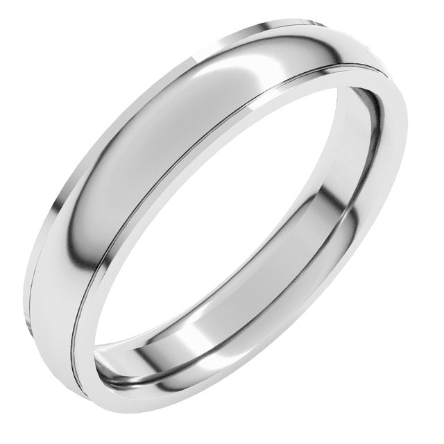 14k White 4 Mm Comfort Fit Edge Band Size 10