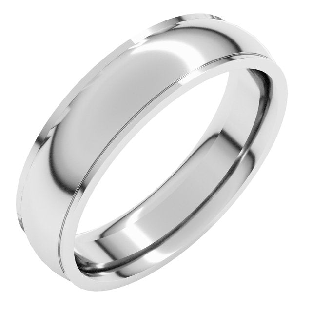 14k White 5 Mm Comfort Fit Edge Band Size 8