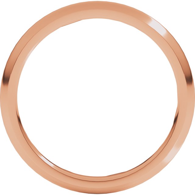 14k Rose 2 Mm Half Round Comfort Fit Band Size 7.5