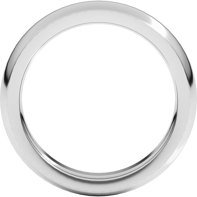14k White 4 Mm Half Round Comfort Fit Heavy Band Size 6
