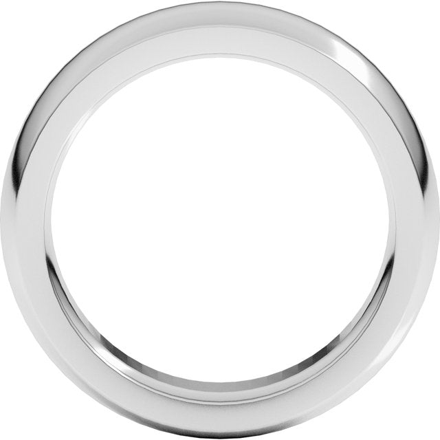 14k White 6 Mm Half Round Comfort Fit Heavy Band Size 5