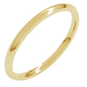 14k Yellow 1.5 Mm Half Round Comfort Fit Light Band Size 4