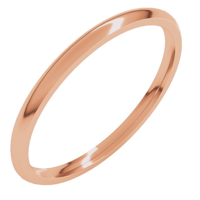 14k Rose 1.5 Mm Half Round Comfort Fit Light Band Size 5