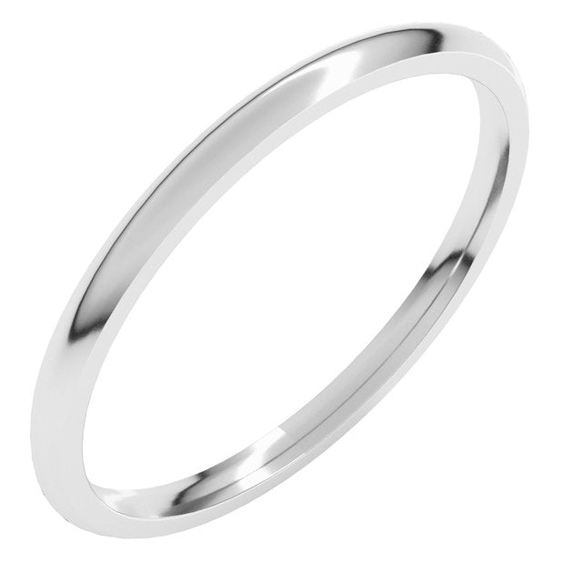 14k X1 White 1.5 Mm Lightweight Comfort-fit Half Round Band Size 7