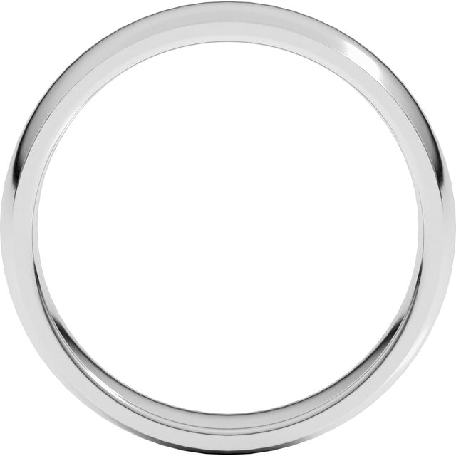 Sterling Silver 5 Mm Half Round Comfort Fit Light Band Size 10.5