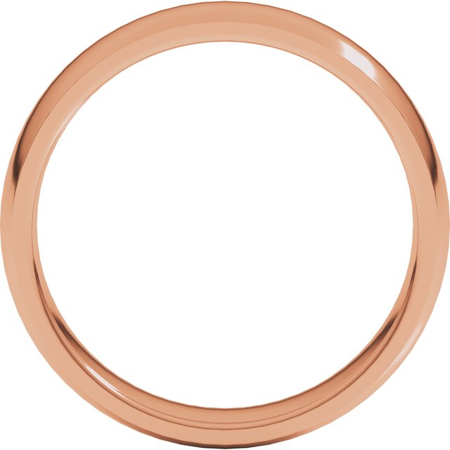 14k Rose 5 Mm Lightweight Comfort-fit Half Round Band Size 7.5