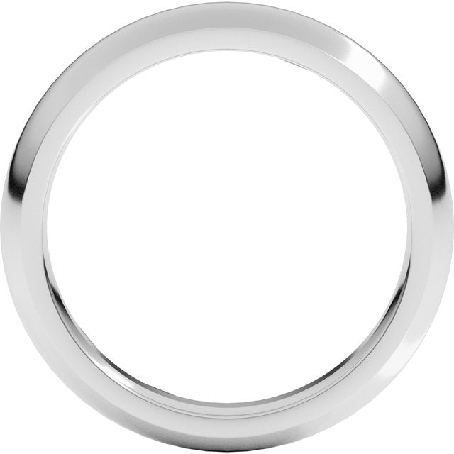 14k X1 White 4 Mm Comfort-fit Half Round Band Size 7