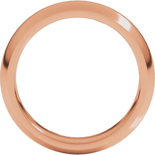 14k Rose 5 Mm Comfort-fit Half Round Band Size 6.5