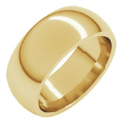 18k Yellow 8 Mm Comfort-fit Half Round Band Size 5.5
