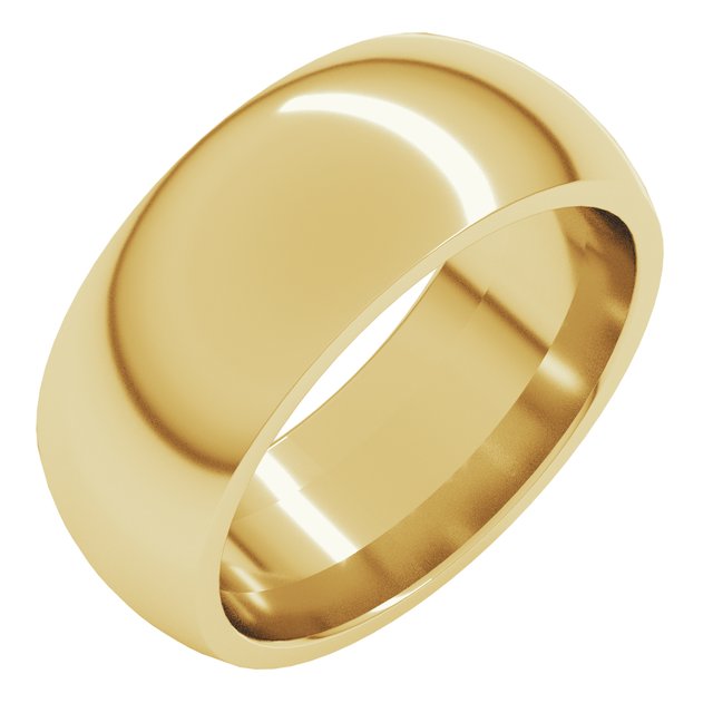 18k Yellow 8 Mm Comfort-fit Half Round Band Size 5.5