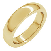 14k Yellow 5 Mm Half Round Comfort Fit Heavy Band Size 7