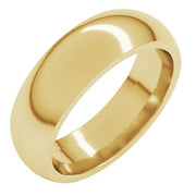 14K Yellow 6 mm Half Round Comfort Fit Band Size 6