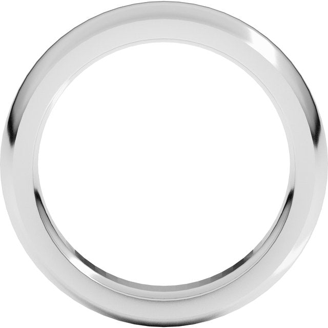 14k White 5 Mm Half Round Comfort Fit Heavy Band Size 12