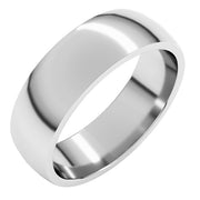 18k White 6 Mm Half Round Comfort Fit Light Band Size 8.5