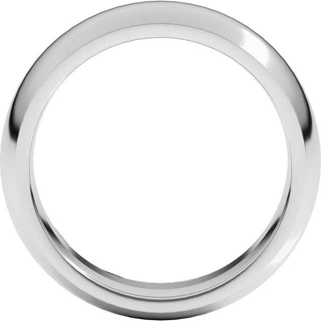 Nickel-plated Sterling Silver 7 Mm Half Round Comfort Fit Band Size 7