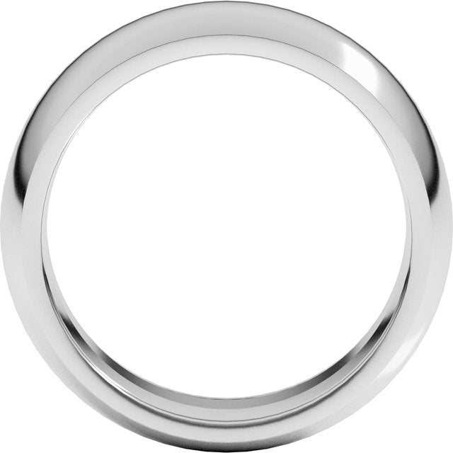 14k White 8 Mm Comfort-fit Half Round Band Size 6.5