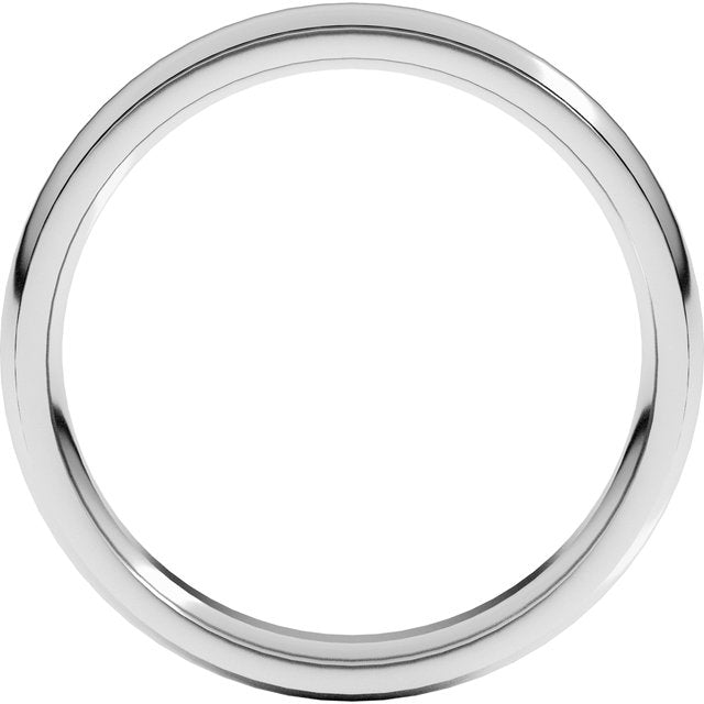 14k White 4 Mm Comfort Fit Edge Band Size 7