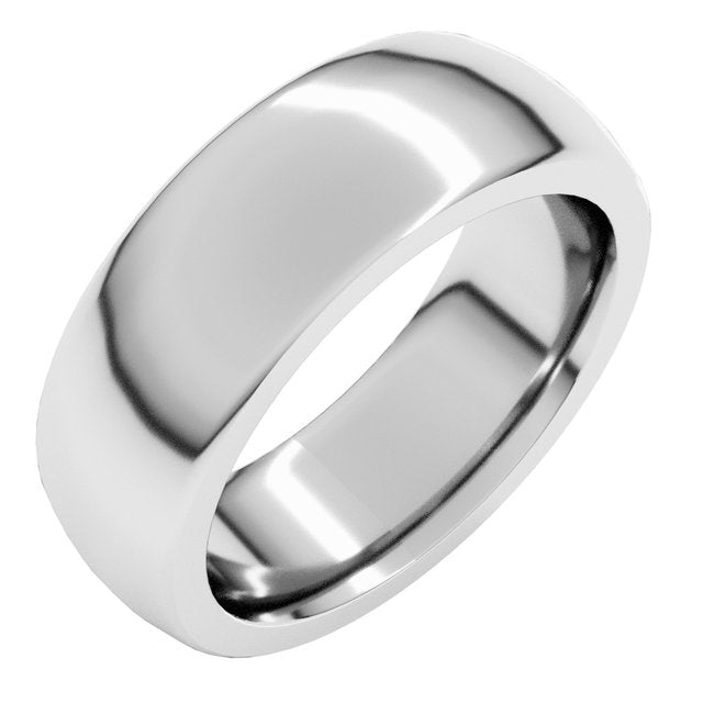 Continuum Sterling Silver 7 Mm Half Round Comfort Fit Heavy Band Size 8