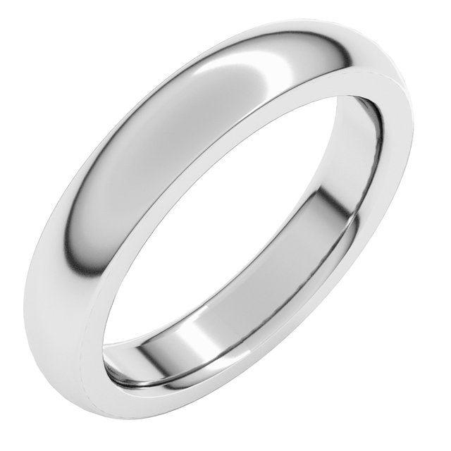 14k White 4 Mm Half Round Comfort Fit Heavy Band Size 6