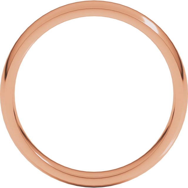 18k Rose 4 Mm Half Round Comfort Fit Light Band Size 7.5