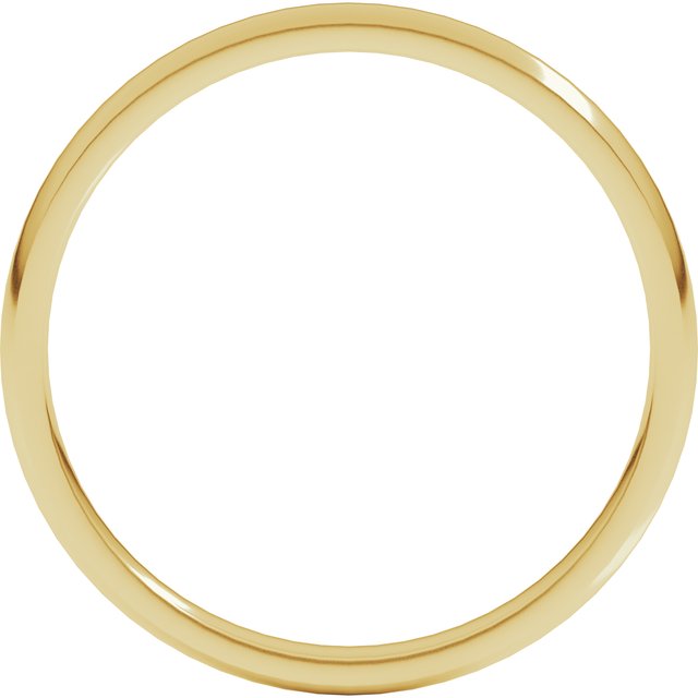 18k Yellow 2 Mm Half Round Comfort Fit Light Band Size 6.5