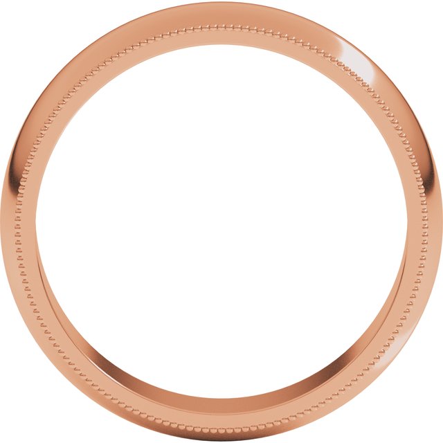 14k Rose 5 Mm Milgrain Half Round Band Size 8.5