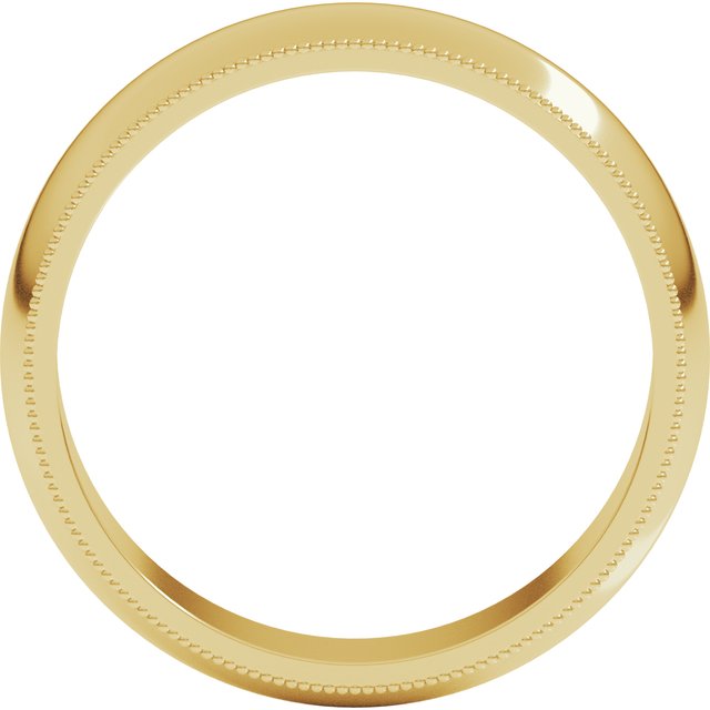 14k Yellow 5 Mm Milgrain Half Round Band Size 8
