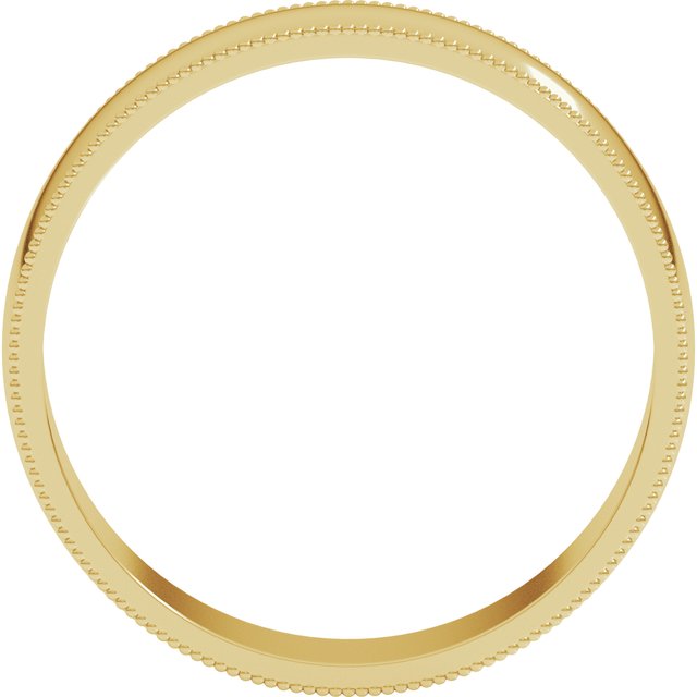 14k Yellow 5 Mm Milgrain Half Round Light Band Size 7