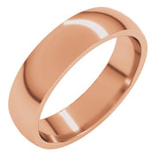 14k Rose 5 Mm Lightweight Comfort-fit Half Round Band Size 7