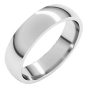 18k White 5 Mm Lightweight Comfort-fit Half Round Band Size 10