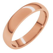 18k Rose 4 Mm Half Round Comfort Fit Light Band Size 6.5