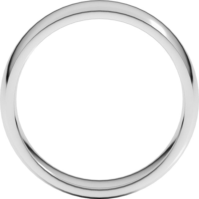 14K White 6 mm Half Round Comfort Fit Light Band Size 6.5