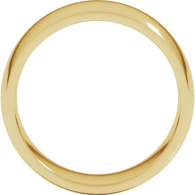 14K Yellow 8 mm Half Round Comfort Fit Light Band Size 12